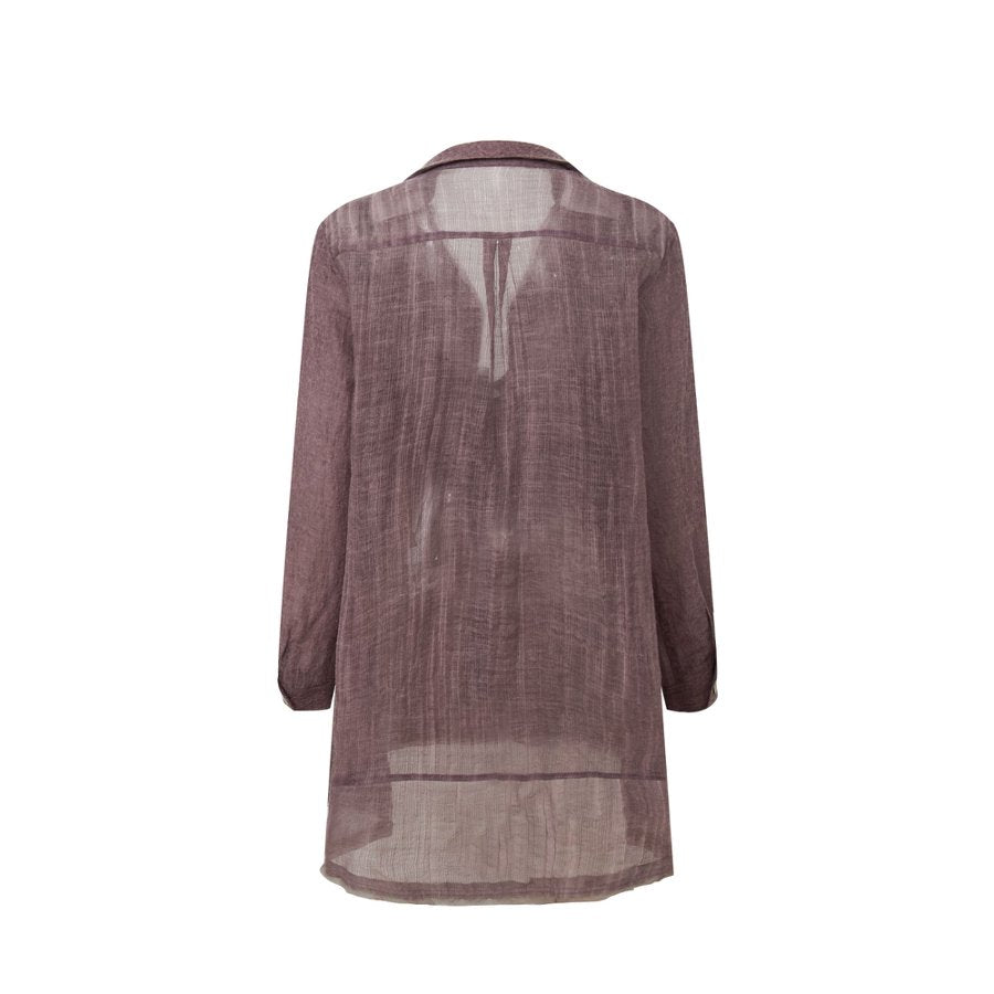 Purple Cowl-Neck Blouse