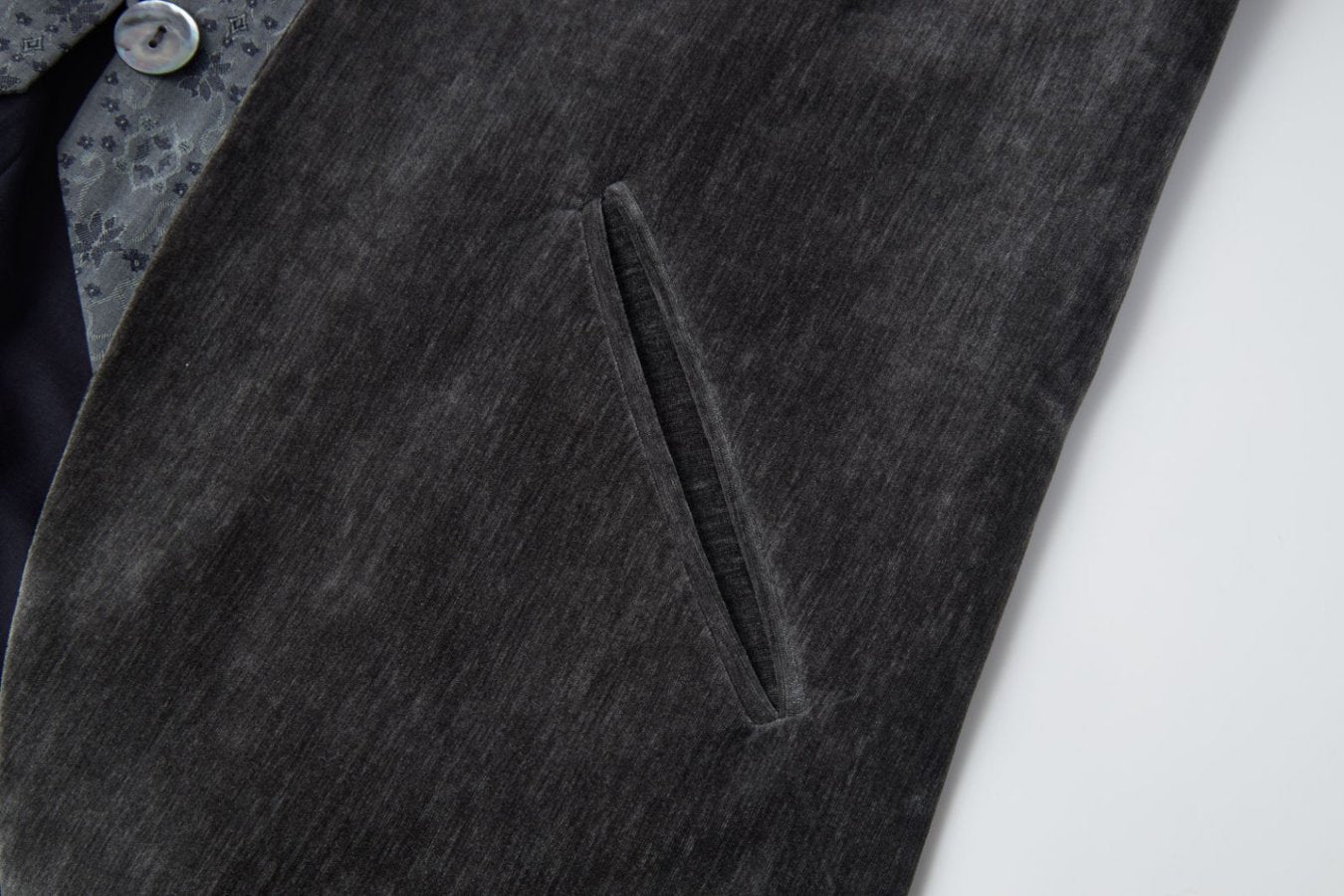 Grey Velvet Faux Two-Piece Jacket