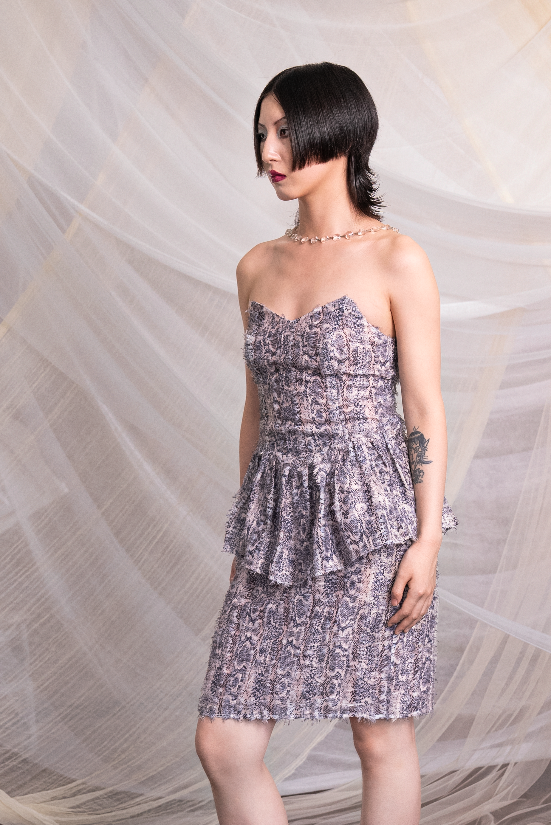 Snake-Print Skirt