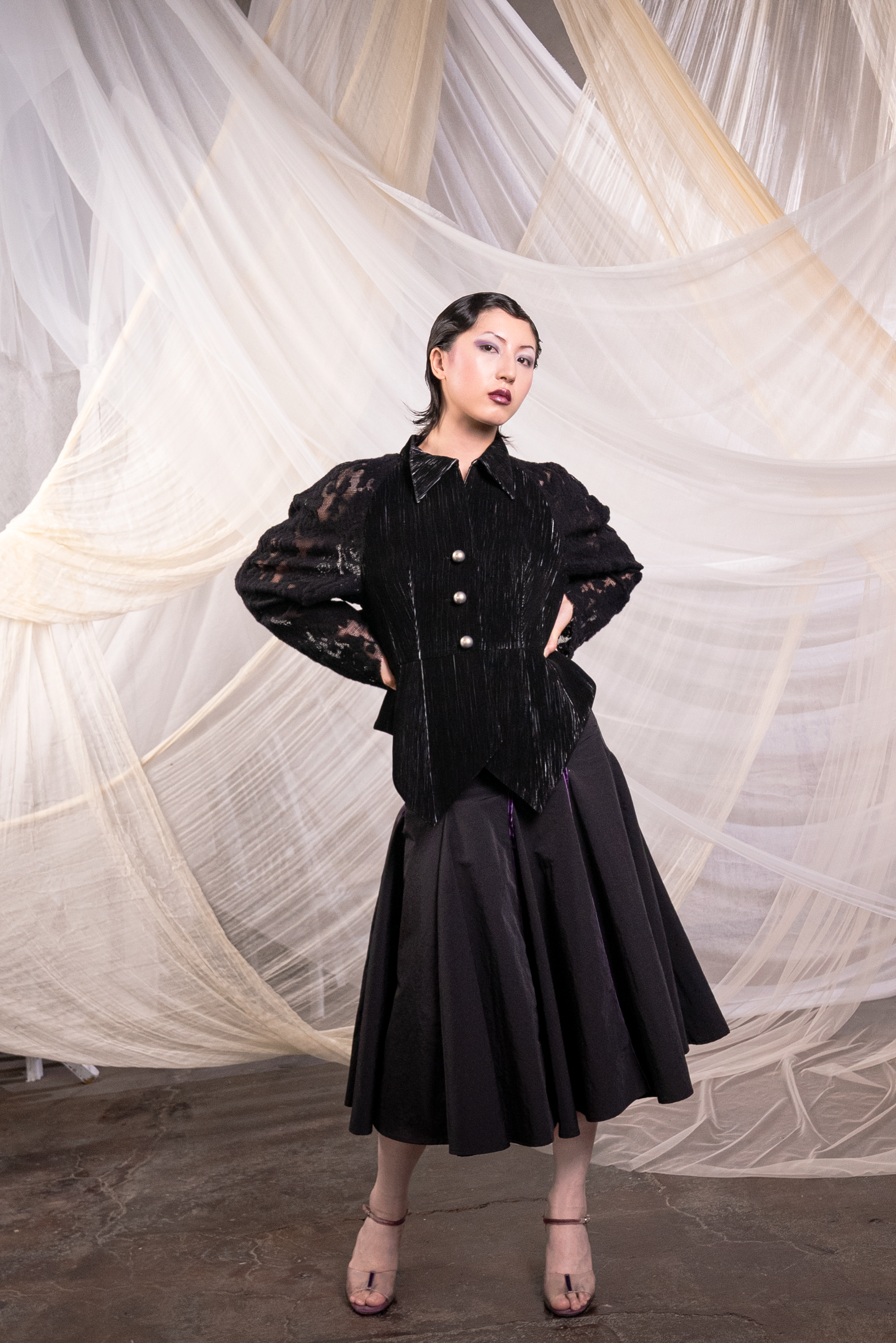 Velvet & wool Lace Jacket