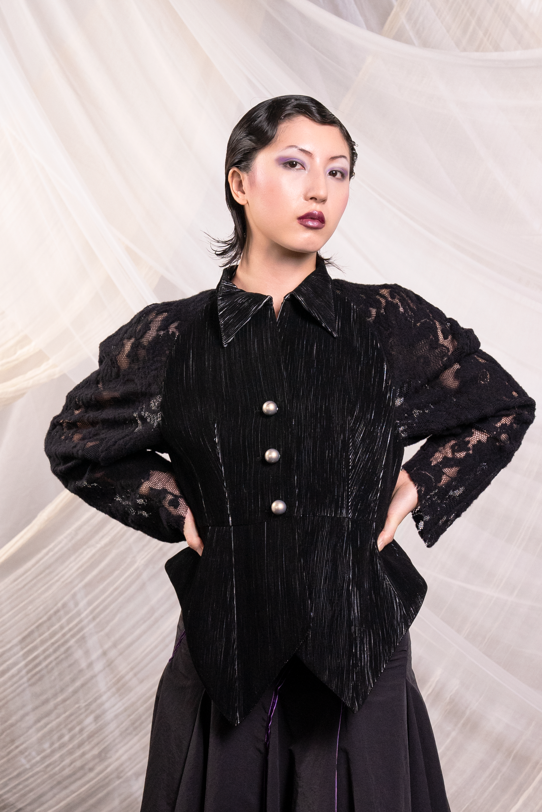 Velvet & wool Lace Jacket