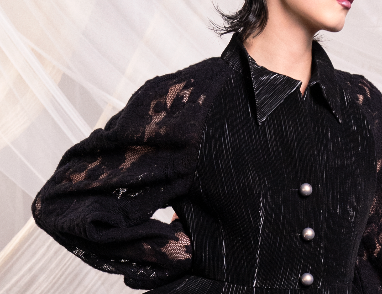 Velvet & wool Lace Jacket