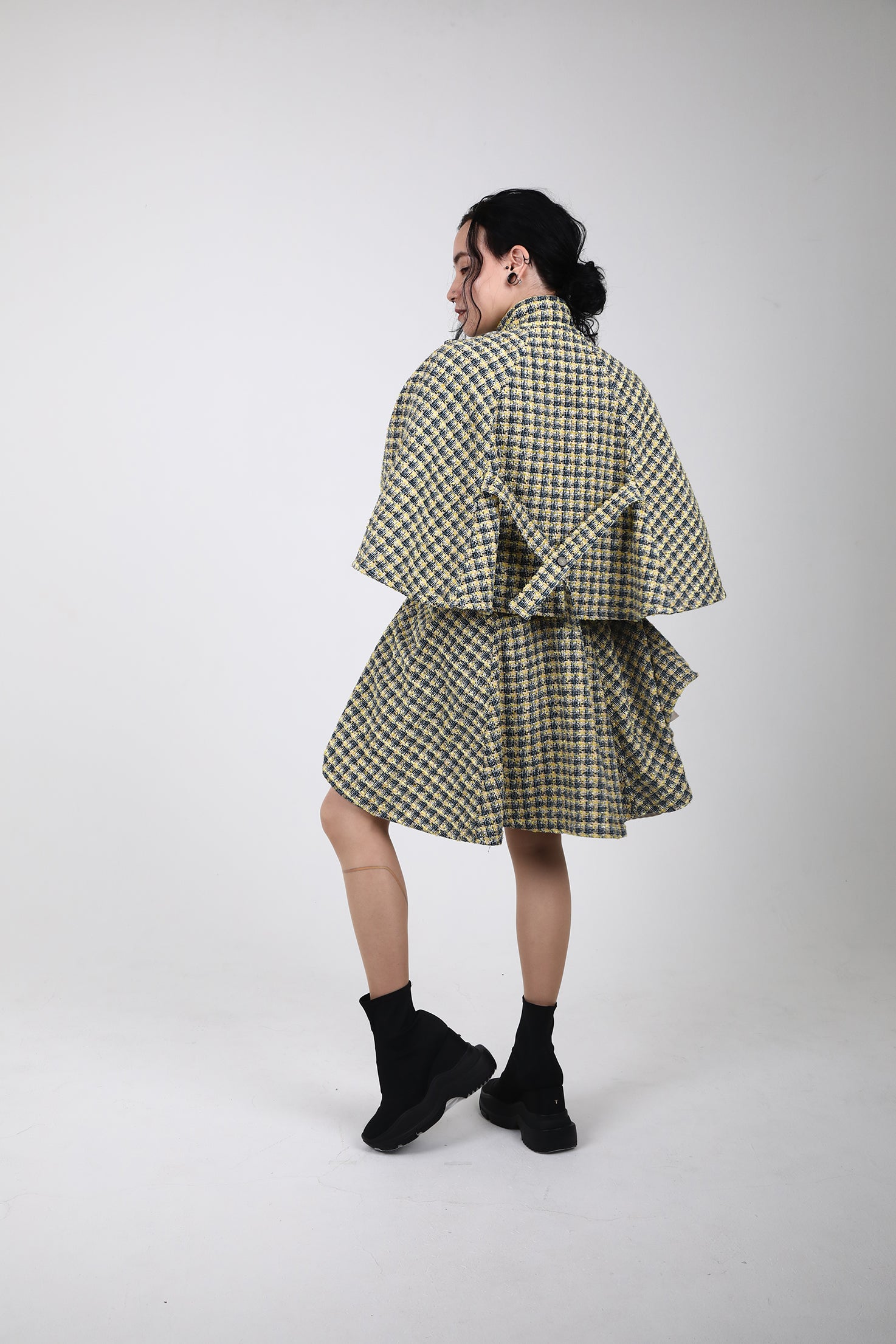 Check Flared Skirt
