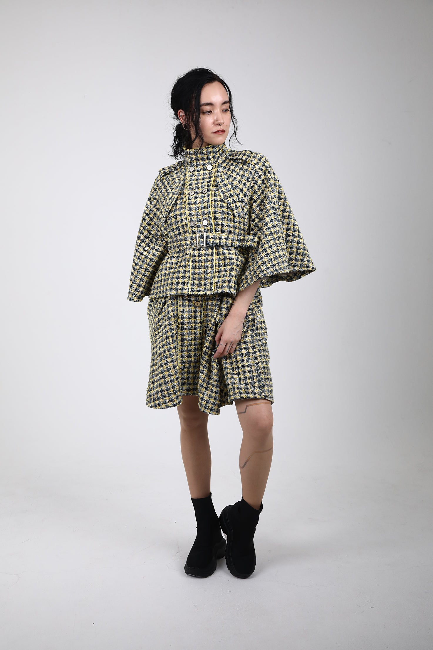 Check Flared Skirt