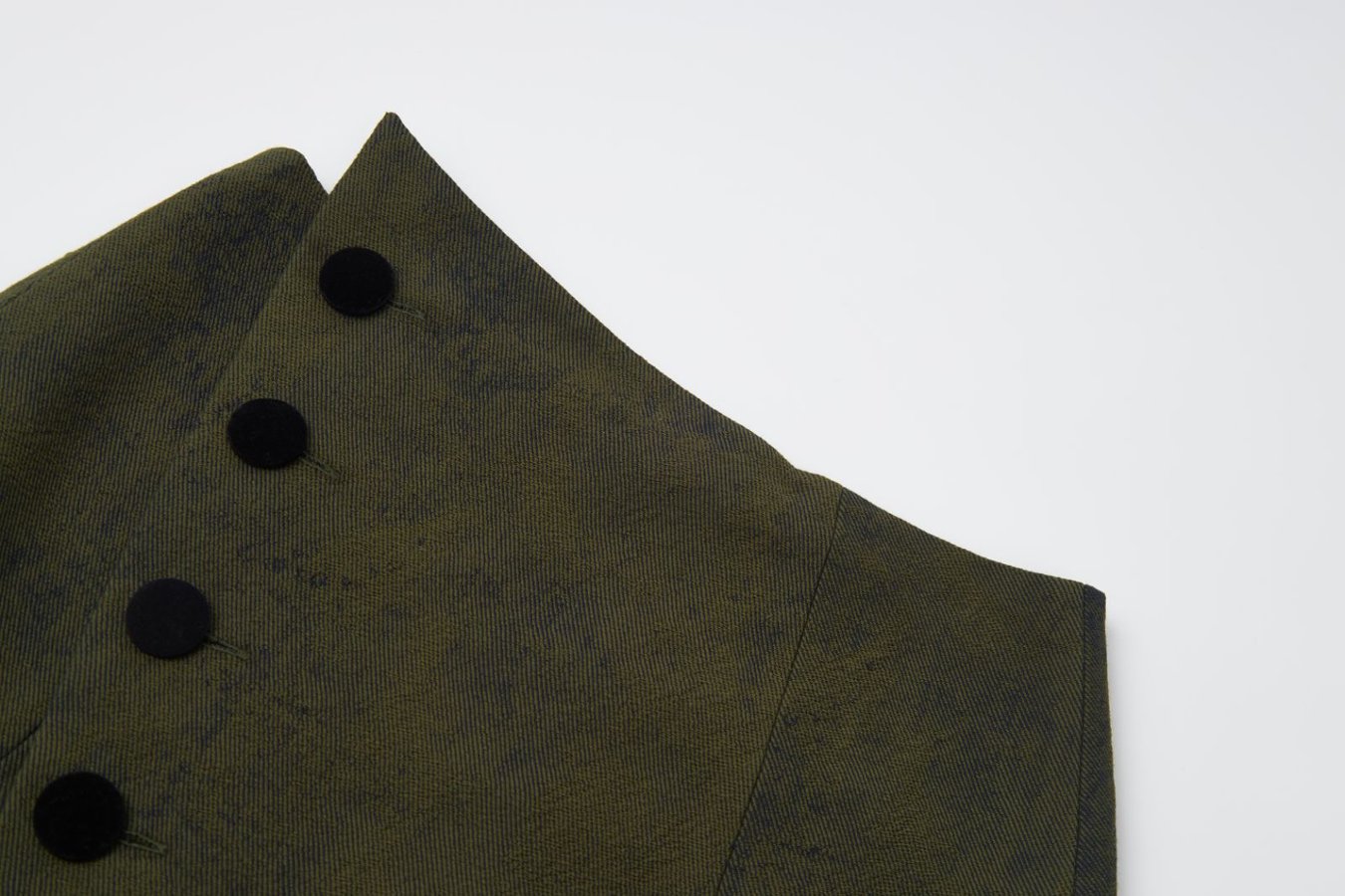 Army Green Skirt with Floral Patchwork