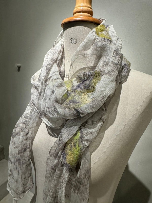 Silk wool needle punch stole_08_2(NW08_s)