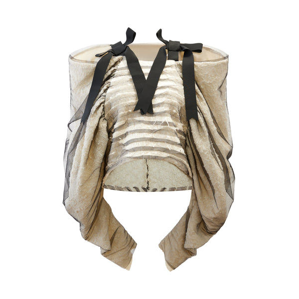 Gathered sleeve off-shoulder top