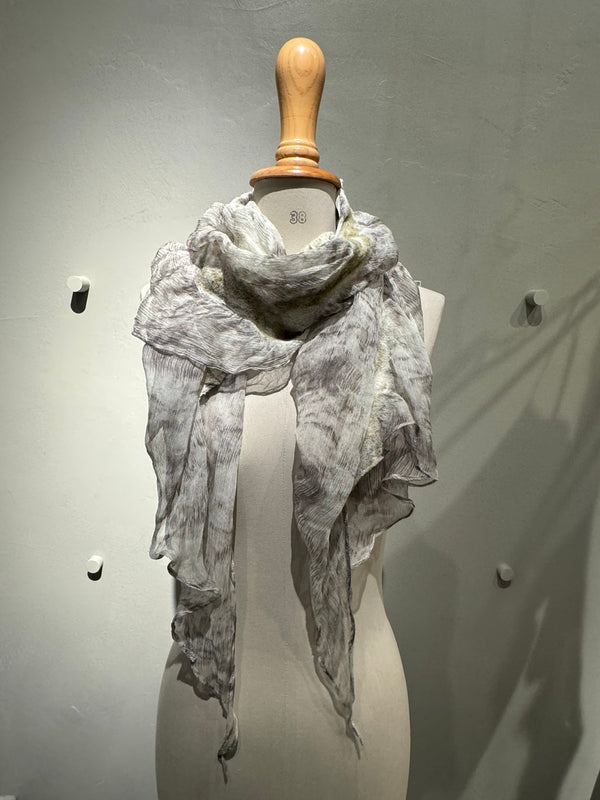 Silk wool needle punch stole_08_3(NW08_w)