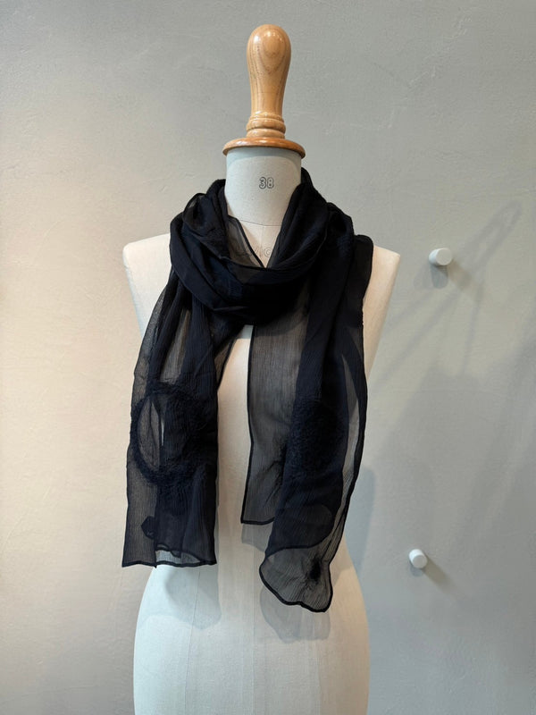 Silk wool needle punch stole_13_4