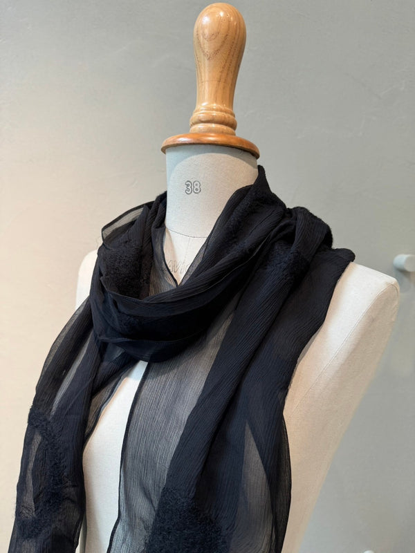 Silk wool needle punch stole_13_4