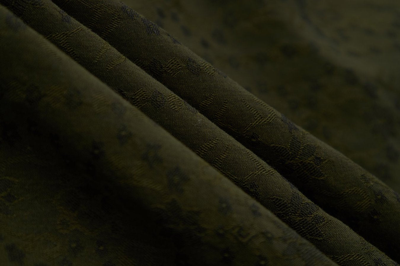 Army Green Wool Skirt with Floral Patchwork