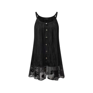 Black acetate and silk burnout velvet camisole