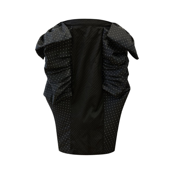 See-through polka dot side ribbon skirt