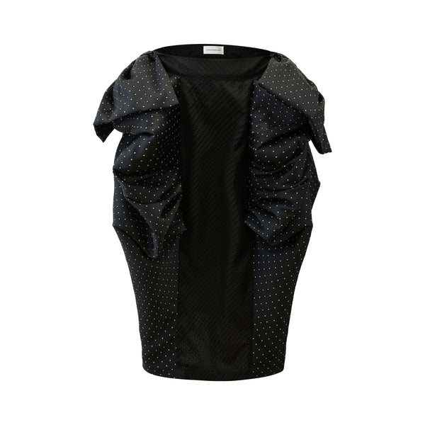 See-through polka dot side ribbon skirt