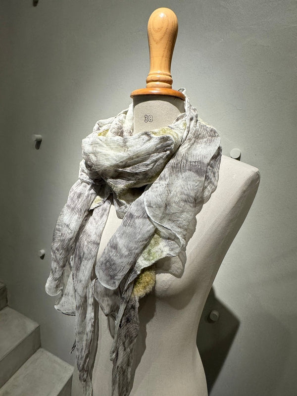 Silk wool needle punch stole_08_3(NW08_w)