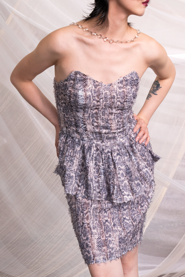 Snake-Print Strapless Tops