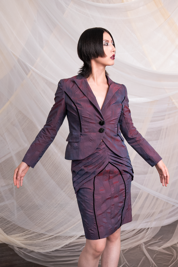 Two-Tone Jacquard Jacket