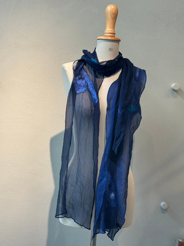 Silk wool needle punch stole_14