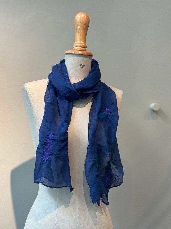 Silk wool needle punch stole_15