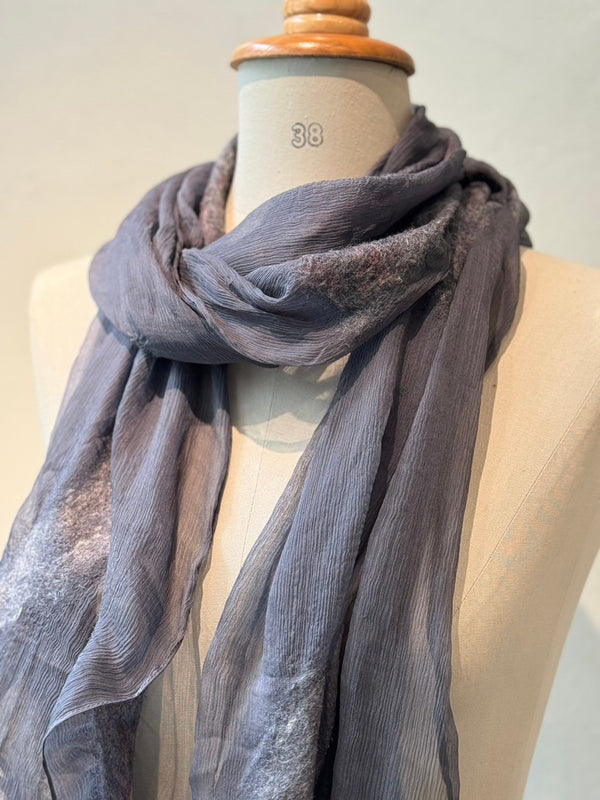 Silk wool needle punch stole_17