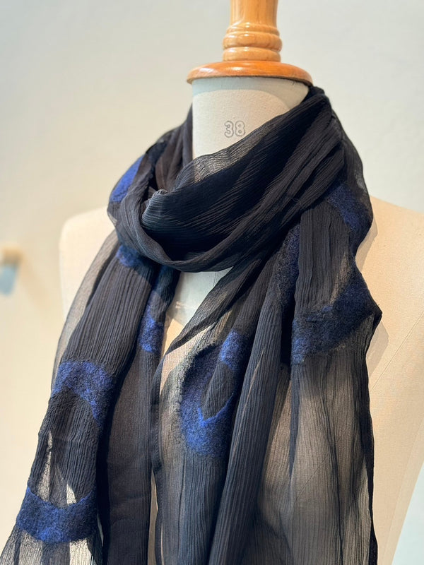 Silk wool needle punch stole_13_1