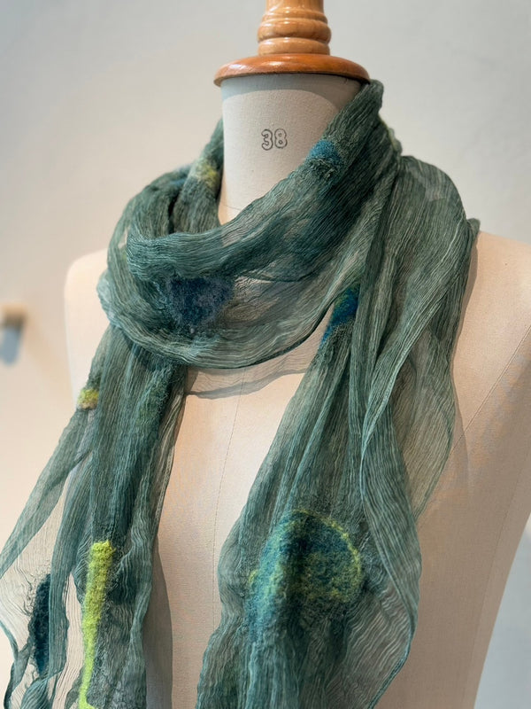 Silk wool needle punch stole_02_1