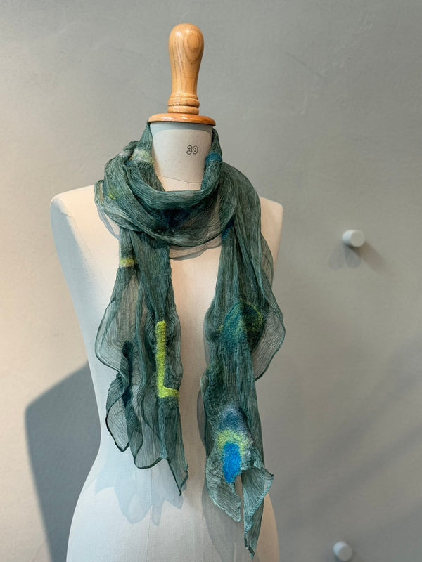 Silk wool needle punch stole_02_1