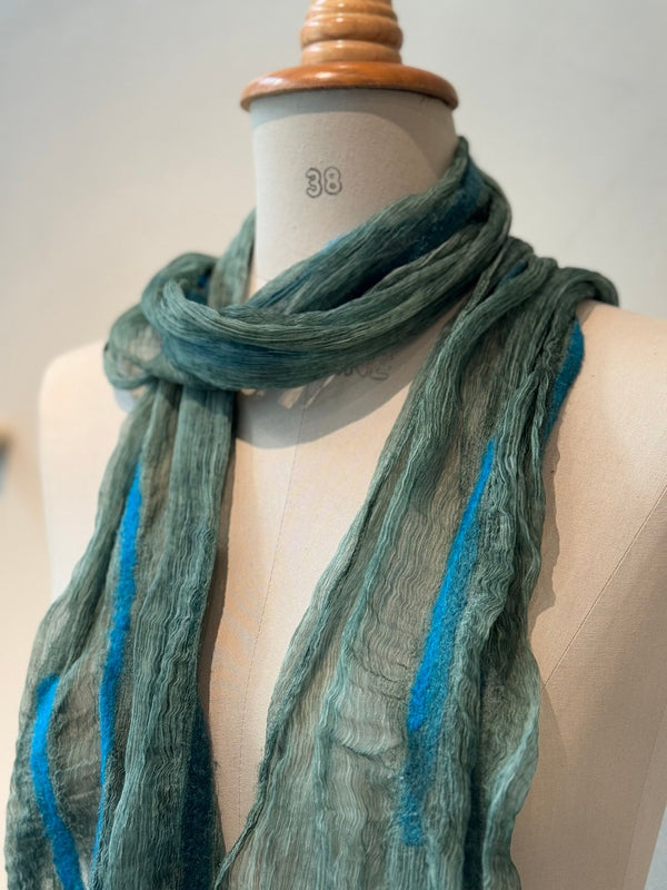 Silk wool needle punch stole_02_2