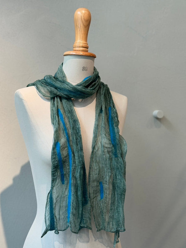 Silk wool needle punch stole_02_2