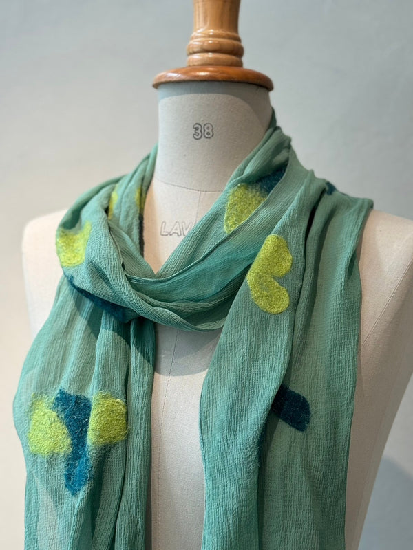 Silk wool needle punch stole_03