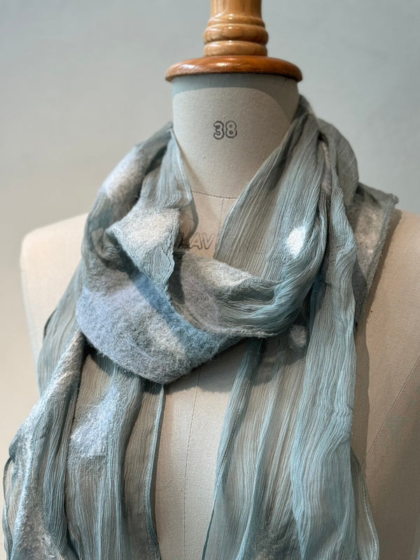Silk wool needle punch stole_01