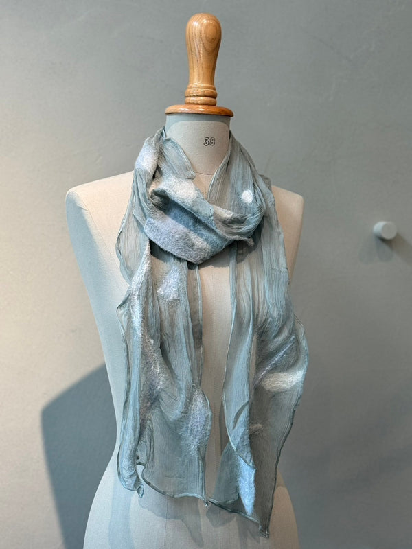Silk wool needle punch stole_01