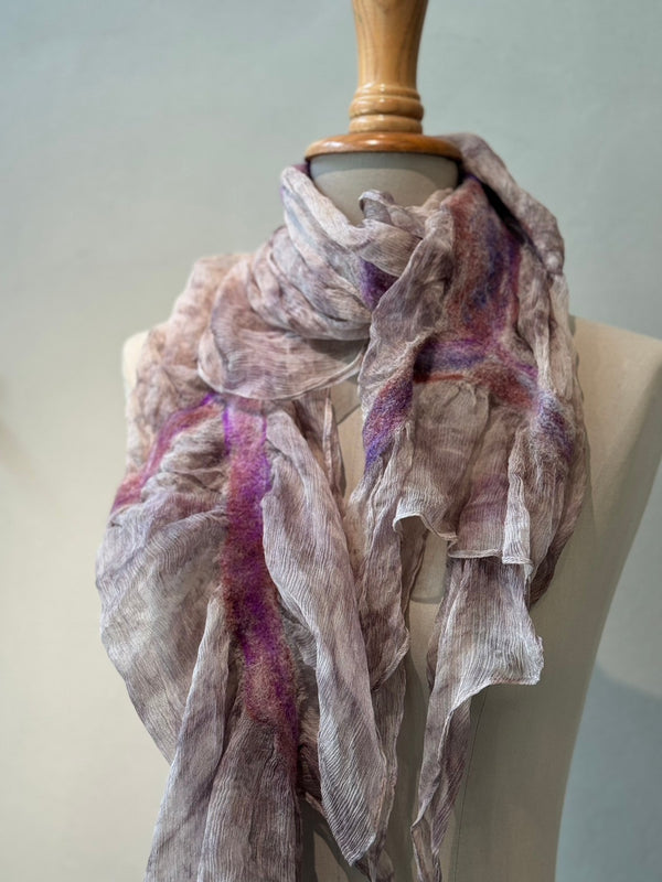 Silk wool needle punch stole_07_1