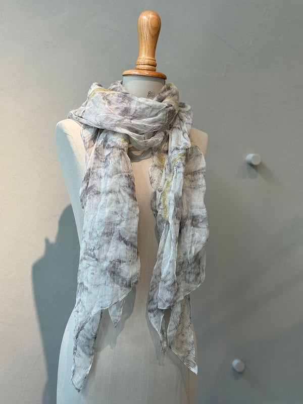 Silk wool needle punch stole_08_1(NW08_w)