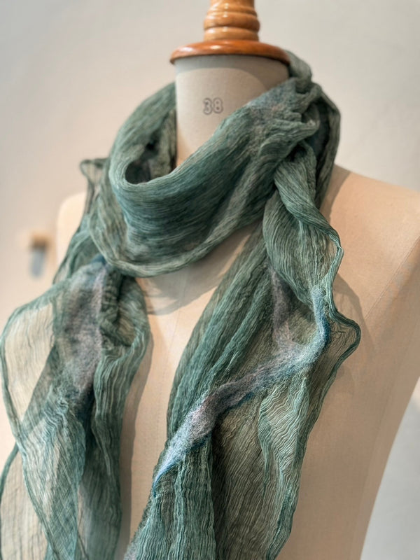 Silk wool needle punch stole_06