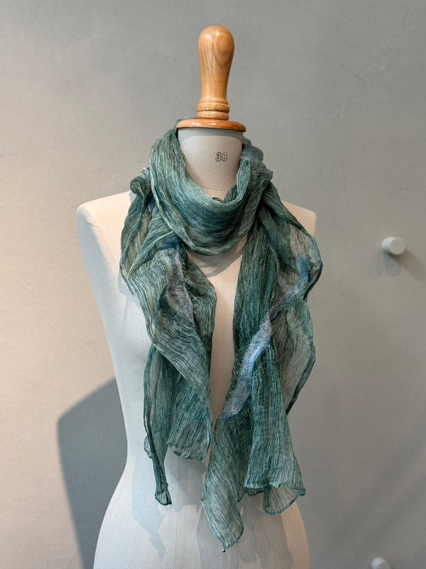 Silk wool needle punch stole_06