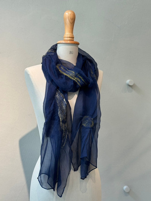 Silk wool needle punch stole_10