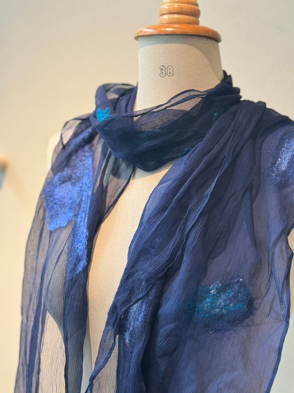 Silk wool needle punch stole_14